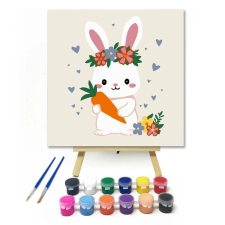 Creative Land Kft Kisnyuszi répával - gyerek számfestő készlet – 30×30 cm (Keret nélkül) kreatív és készségfejlesztő