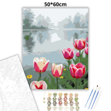 Creative Land Kft Ködös tulipánok - számfestő készlet – 50×60 cm (Keretre feszítve) kreatív és készségfejlesztő