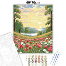Creative Land Kft Ködös tulipánrét - számfestő készlet – 60×70 cm (Keretre feszítve) kreatív és készségfejlesztő