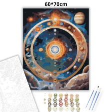 Creative Land Kft Kozmikus bolygógyűrű - számfestő készlet – 60×70 cm (Keretre feszítve) kreatív és készségfejlesztő