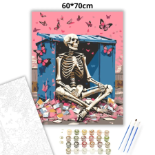 Creative Land Kft Magányos csontváz pillangókkal - számfestő készlet – 60×70 cm (Keretre feszítve) kreatív és készségfejlesztő
