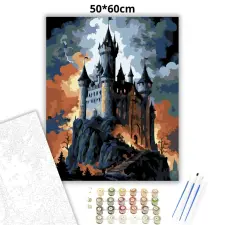 Creative Land Kft Mágikus kastély - számfestő készlet – 50×60 cm (Keretre feszítve) kreatív és készségfejlesztő