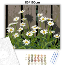 Creative Land Kft Margaréták a kerítésnél - számfestő készlet – 80×100 cm (Keret nélkül) kreatív és készségfejlesztő