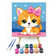 Creative Land Kft Masnis kiscica - gyerek számfestő készlet – 30×30 cm (Keret nélkül) kreatív és készségfejlesztő