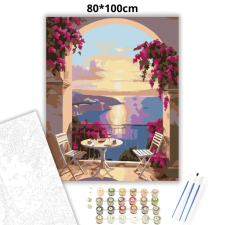 Creative Land Kft Meghitt terasz - számfestő készlet – 80×100 cm (Keret nélkül) kreatív és készségfejlesztő