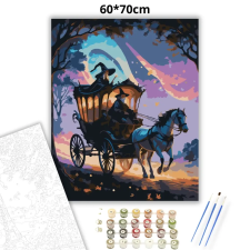 Creative Land Kft Mesés boszorkányhintó - számfestő készlet – 60×70 cm (Keretre feszítve) kreatív és készségfejlesztő