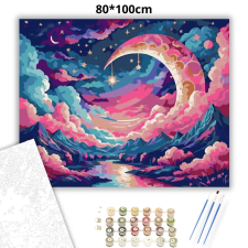 Creative Land Kft Mesés sarlóhold - számfestő készlet – 80×100 cm (Keretre feszítve) kreatív és készségfejlesztő