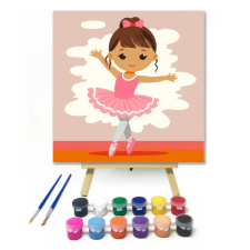 Creative Land Kft Mosolygós balerina - gyerek számfestő készlet – 50×50 cm (Keretre feszítve) kreatív és készségfejlesztő