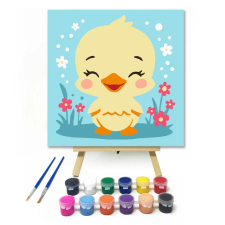 Creative Land Kft Mosolygós kiskacsa - gyerek számfestő készlet – 40×40 cm (Keretre feszítve) kreatív és készségfejlesztő
