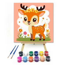 Creative Land Kft Mosolygós őzike - gyerek számfestő készlet – 50×50 cm (Keretre feszítve) kreatív és készségfejlesztő