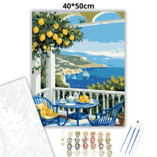 Creative Land Kft Napfényes citrom terasz - számfestő készlet kreatív és készségfejlesztő