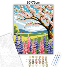 Creative Land Kft Napfényes cseresznyevirág - számfestő készlet – 60×70 cm (Keretre feszítve) kreatív és készségfejlesztő