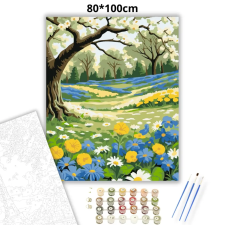 Creative Land Kft Napsütötte százszorszépek - számfestő készlet – 80×100 cm (Keretre feszítve) kreatív és készségfejlesztő