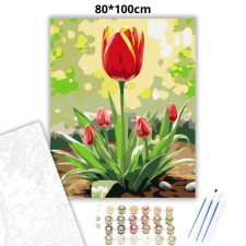 Creative Land Kft Napsütötte tulipán - számfestő készlet – 80×100 cm (Keretre feszítve) kreatív és készségfejlesztő