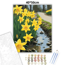 Creative Land Kft Nárciszok a patakparton - számfestő készlet – 40×50 cm (Keretre feszítve) kreatív és készségfejlesztő