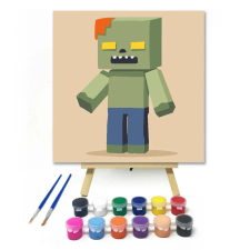 Creative Land Kft Négyzetes zombi - gyerek számfestő készlet – 40×40 cm (Keret nélkül) kreatív és készségfejlesztő