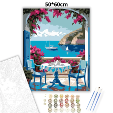 Creative Land Kft Nyári teázás - számfestő készlet – 50×60 cm (Keret nélkül) kreatív és készségfejlesztő