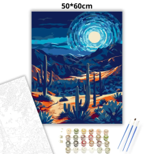 Creative Land Kft Ragyogó holdgyűrű - számfestő készlet – 50×60 cm (Keretre feszítve) kreatív és készségfejlesztő