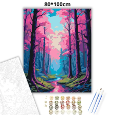 Creative Land Kft Rózsaszín lombkoronák - számfestő készlet – 80×100 cm (Keret nélkül) kreatív és készségfejlesztő