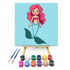 Creative Land Kft Sellőlány uszonya - gyerek számfestő készlet – 20×20 cm (Keretre feszítve) kreatív és készségfejlesztő