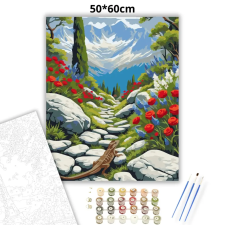Creative Land Kft Sziklás hegyi ösvény - számfestő készlet – 50×60 cm (Keret nélkül) kreatív és készségfejlesztő
