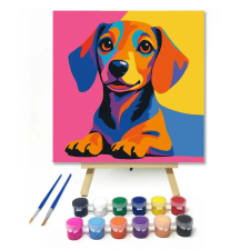 Creative Land Kft Színes kistacskó - gyerek számfestő készlet – 40×40 cm (Keretre feszítve) kreatív és készségfejlesztő