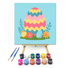 Creative Land Kft Színes tojás - gyerek számfestő készlet – 40×40 cm (Keretre feszítve) kreatív és készségfejlesztő