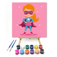 Creative Land Kft Szuperlány - gyerek számfestő készlet – 30×30 cm (Keret nélkül) kreatív és készségfejlesztő