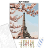 Creative Land Kft Tavaszi Eiffel-torony - számfestő készlet – 80×100 cm (Keretre feszítve)