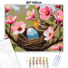 Creative Land Kft Tavaszi fészek - számfestő készlet – 80×100 cm (Keret nélkül) kreatív és készségfejlesztő