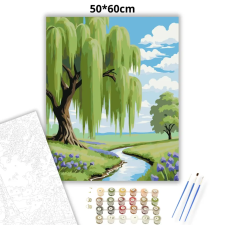 Creative Land Kft Tavaszi fűzfa - számfestő készlet – 50×60 cm (Keret nélkül) kreatív és készségfejlesztő