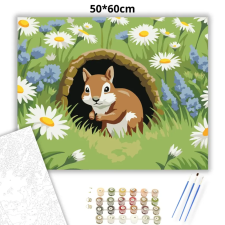 Creative Land Kft Tavaszi mókuspillantás - számfestő készlet – 50×60 cm (Keretre feszítve) kreatív és készségfejlesztő