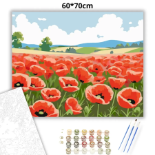 Creative Land Kft Tavaszi pipacstenger - számfestő készlet – 60×70 cm (Keret nélkül) kreatív és készségfejlesztő