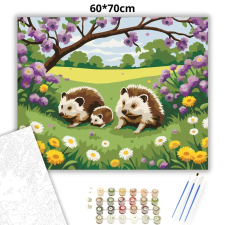 Creative Land Kft Tavaszi süncsalád - számfestő készlet – 60×70 cm (Keretre feszítve) kreatív és készségfejlesztő