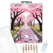 Creative Land Kft Tavaszi sziromeső - számfestő készlet – 50×60 cm (Keretre feszítve) kreatív és készségfejlesztő