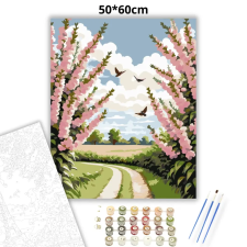 Creative Land Kft Tavaszi virágsövények - számfestő készlet – 50×60 cm (Keret nélkül) kreatív és készségfejlesztő