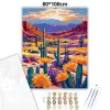 Creative Land Kft Tüzes sivatagi kaktuszok - számfestő készlet – 80×100 cm (Keret nélkül)