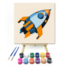 Creative Land Kft Űrhajós utazás - gyerek számfestő készlet – 30×30 cm (Keret nélkül) kreatív és készségfejlesztő