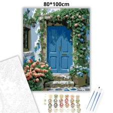 Creative Land Kft Virágos bejárat - számfestő készlet – 80×100 cm (Keret nélkül) kreatív és készségfejlesztő