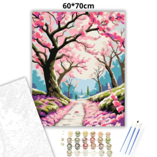 Creative Land Kft Virágzó szilvafák - számfestő készlet – 60×70 cm (Keretre feszítve) kreatív és készségfejlesztő