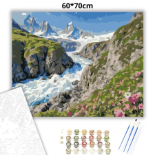 Creative Land Kft Zúgó gleccserfolyó - számfestő készlet – 60×70 cm (Keretre feszítve) kreatív és készségfejlesztő