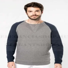  CREW NECK férfi raglán pamut pulóver