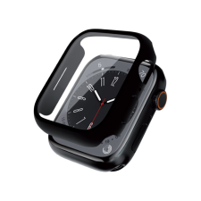 Crong CRG-45HS-BLK Apple Watch S7/S8/S9 Tok + Kijelzővédő - Fekete (45mm) (CRG-45HS-BLK) okosóra kellék