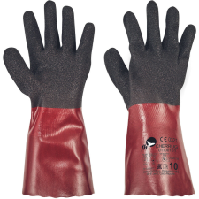 crv_0110016165110 CHERRUG kesztyű PVC nitr.fekete/piros 11 védőkesztyű