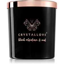 CRYSTALLOVE Crystalized Scented Candle Black Obsidian & Oud illatgyertya 220 g gyertya