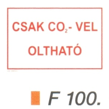  Csak CO2-vel oltható F100 információs címke