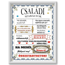 Családi szabályok grafika, keretezett kép