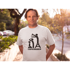  Csapatmunka fehér póló egyedi ajándék