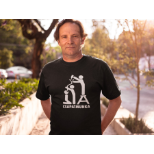  Csapatmunka fekete póló egyedi ajándék