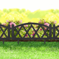  Csatlakoztatható virágágyás szegély, kerítés - Fekete kerti dekoráció
